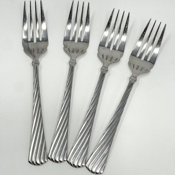 Reed & Barton Atlantis 18/10 Stainless Steel Salad Fork 7 1/8” Set Of 4 - Picture 1 of 6